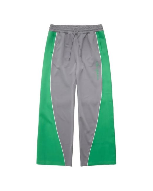 Han Kjobenhavn Green Logo-Embroidered Contrast-Panel Track Pants for men