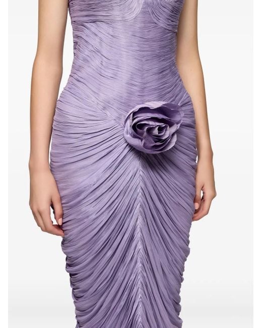 Vestido largo con aplique de rosa Ana Radu de color Purple