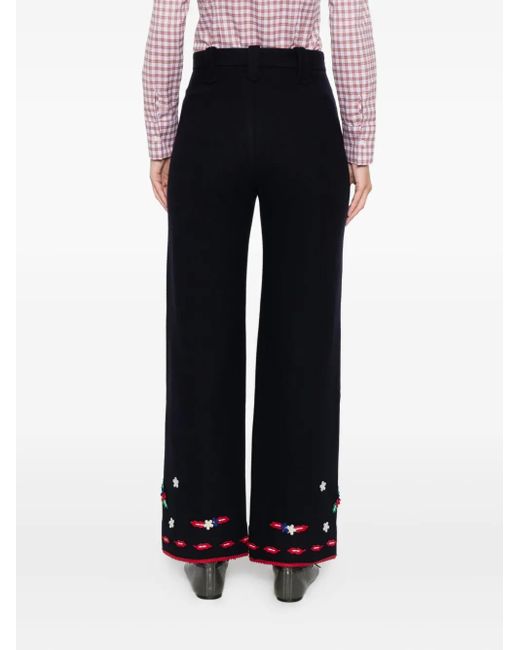 Bode Blue Carroll Flowers Trousers