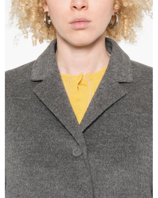 Prada Gray Cropped-Sleeve Coat