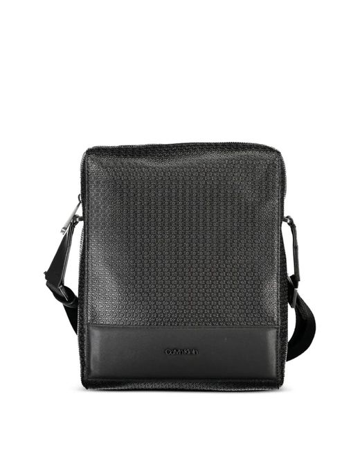 Calvin Klein Black Perforated Messenger Bag for men