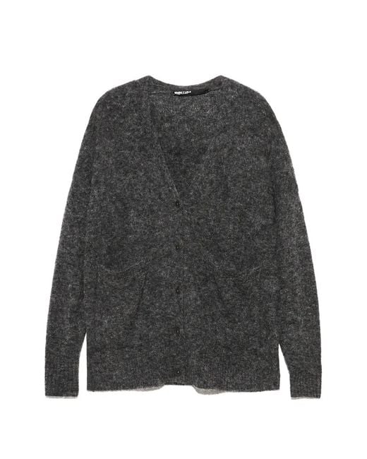 Bimba Y Lola Gray Dark Melange Long Alpaca Cardigan