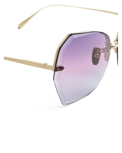 Linda Farrow Purple Geometric-Frame Sunglasses