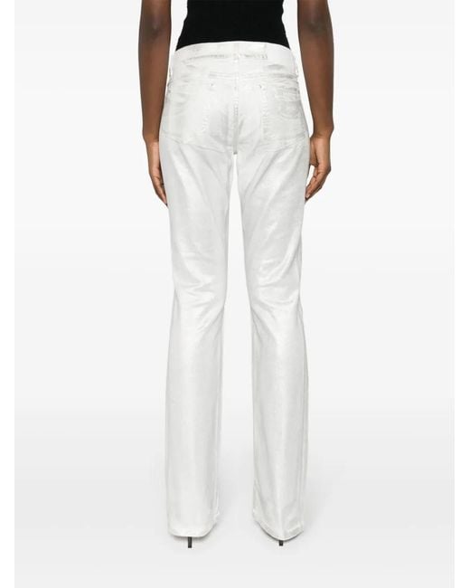 P.A.R.O.S.H. White Low-Rise Bootcut-Leg Jeans