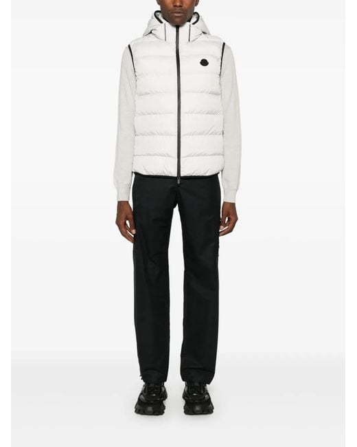 Moncler Black Logo-Patch Cargo Trousers for men