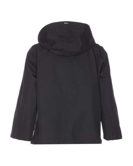 Herno Black Mini Zipper Cape
