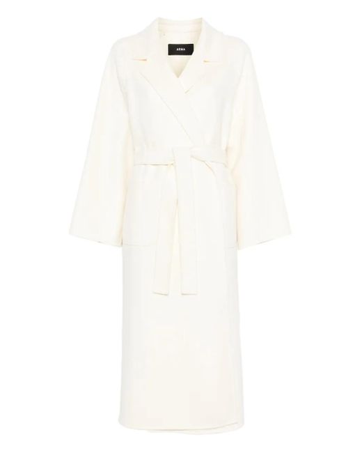 Arma White Belted Wrap Coat