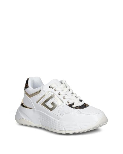 Guess White Fonzi Platform Sneakers