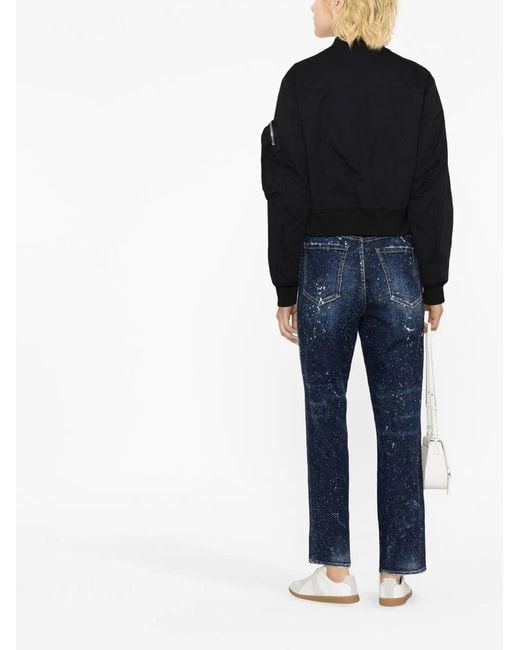 DSquared² Blue Embellished Straight-Leg Jeans