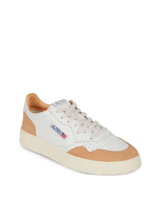 Autry White Perforated Leather Sneakers for men