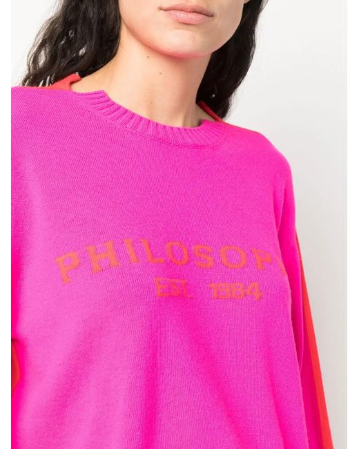 Philosophy Di Lorenzo Serafini Pink Crew Neck Knitted Jumper