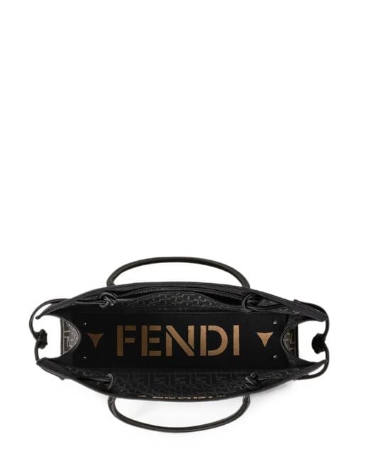Fendi Black Large Magic Ff Logo Tote Bag