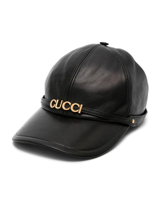 Gucci Black Baseballkappe mit Logo-Schild