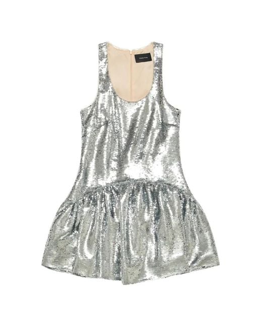 Robe Courte Brodée De Sequins Simone Rocha en coloris White