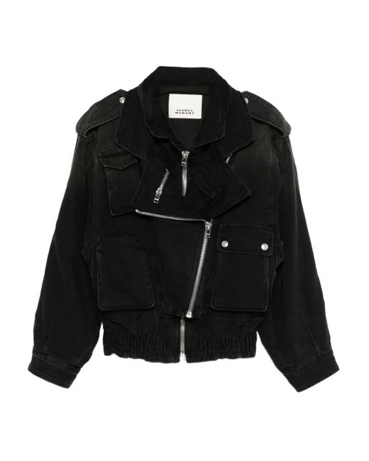 Isabel Marant Black Zip-Fastening Bomber Jacket