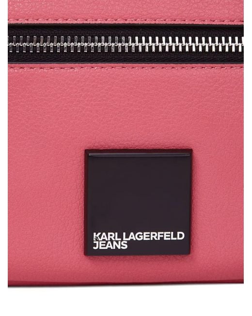 Karl Lagerfeld Pink Logo-Plaque Box Camera Bag