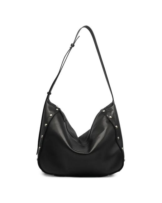 HTC Black Studded Leather Shoulder Bag for men