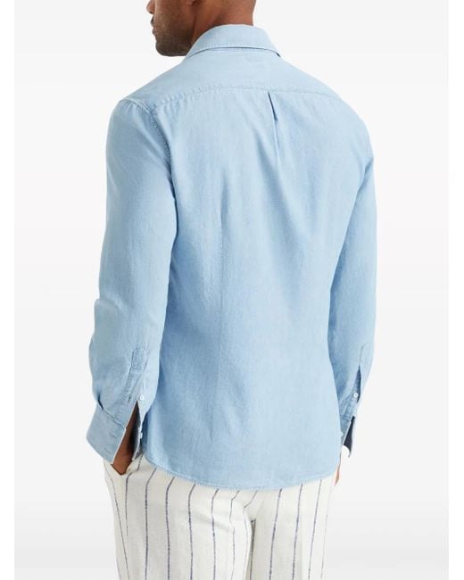 Brunello Cucinelli Button-Down Overhemd in het Blue voor heren