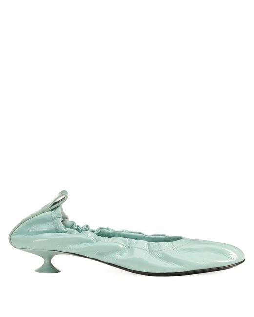 Sergio Rossi Green Orb Cracked-Effect Pumps