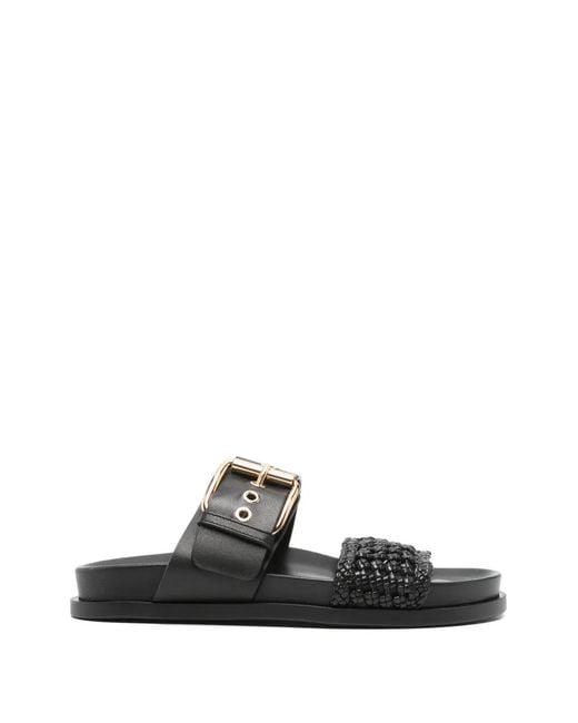 Agl Attilio Giusti Leombruni Black Cristina Crochet Buckle-Fastening Sandals