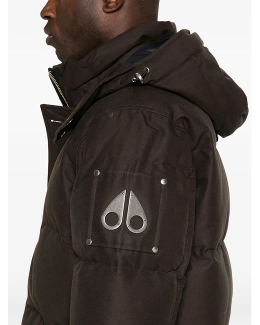 Moose Knuckles Black Zip-Pocket Hooded Jacket for men