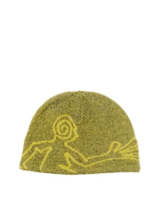 Hiking Patrol Green Figure-Embellished Beanie for men