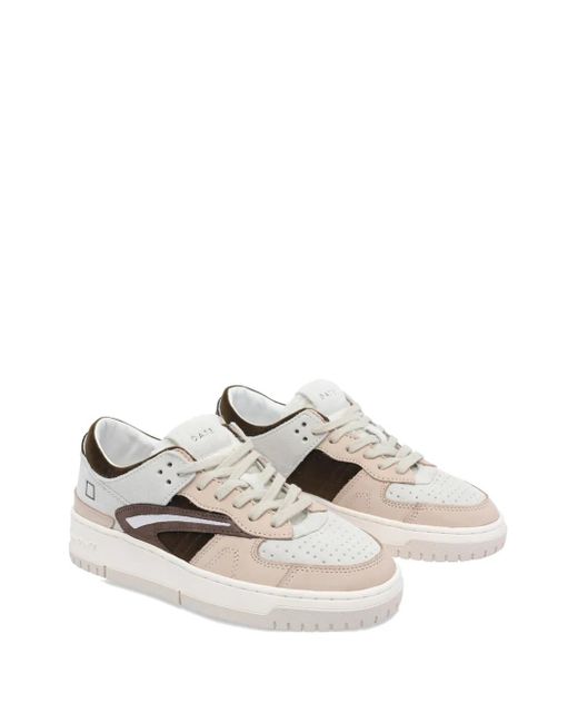 Date Natural Torneo Pop Suede-Leather Panel Sneakers