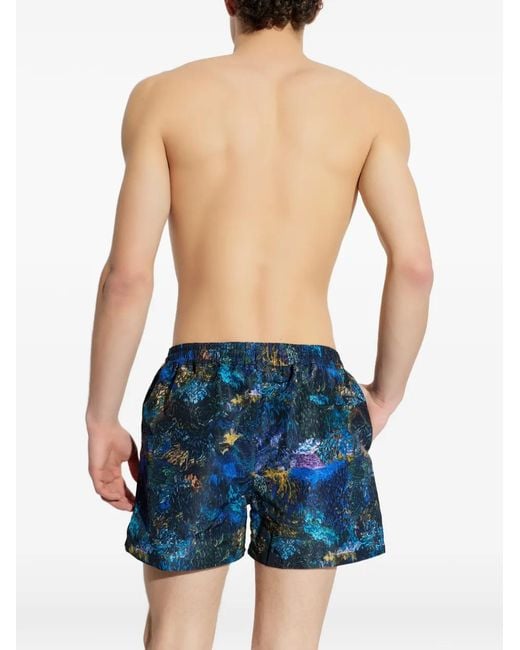 Paul Smith Blue Short De Bain Imprimé À Lien De Resserrage for men