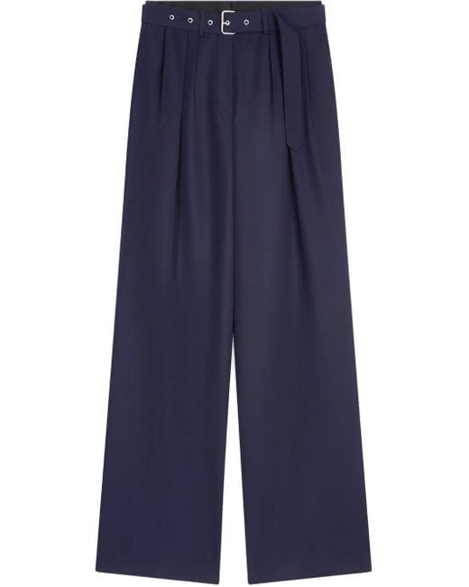 Dries Van Noten Blue Pleat-Detailing Trousers