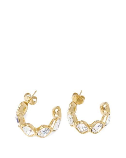 Guess Metallic Crystal-Embellished Hoop Earrings