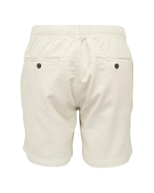 Peter Millar White Button Drawstring Shorts for men