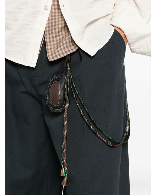Song For The Mute Gray Charm-Detail Pleated Trousers for men