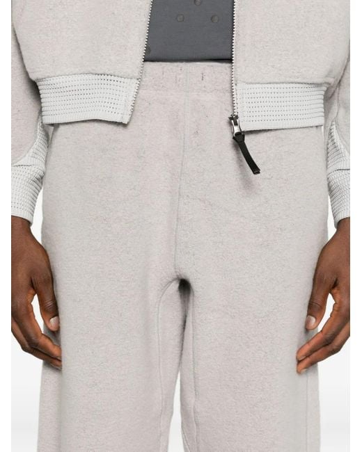 Goldwin White Fleece-Texture Track Pants for men