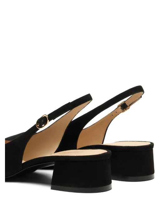 Stuart Weitzman Black Maeve Slingback Block-Heel Pumps