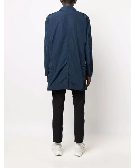 Woolrich Blue City Mid-Length Car Coat for men