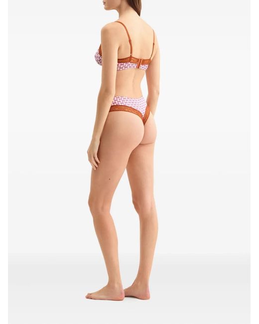Eres Pink Indie Geometric-Print Lace-Trimmed Bra