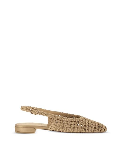 Stuart Weitzman Natural Marina Woven Slingback Ballet Flats
