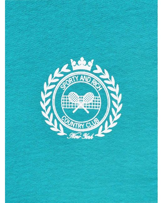 Sporty & Rich Blue Ny Country Club Cropped Sweatshirt