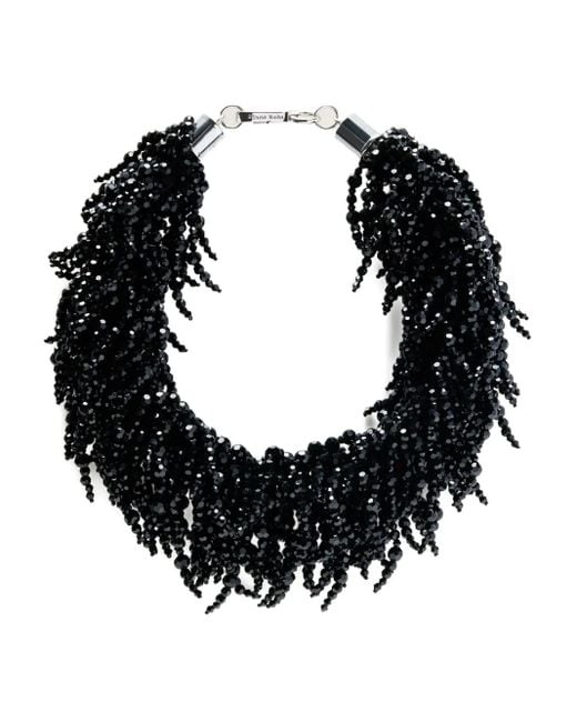 Simone Rocha Black Cascading Halskette mit Kristallquasten