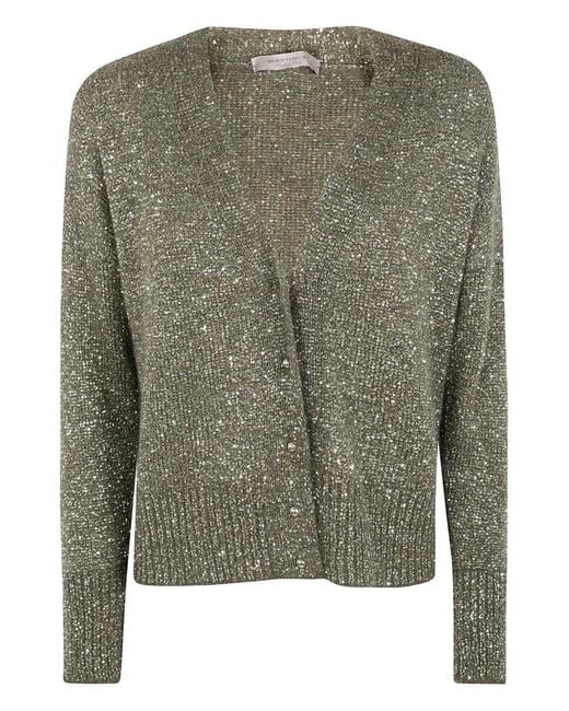 D.exterior Green Sequin-Embellished Cardigan