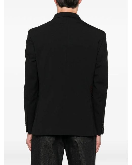 Amaranto Black Double-Breasted Blazer for men