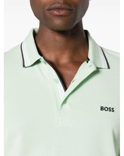 Boss Poloshirt mit Logo-Stickerei in Green für Herren