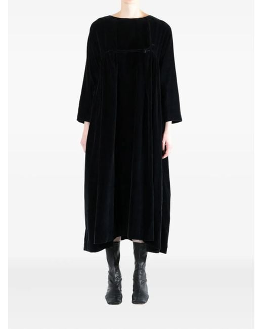 Daniela Gregis Black Midikleid aus Baumwolle