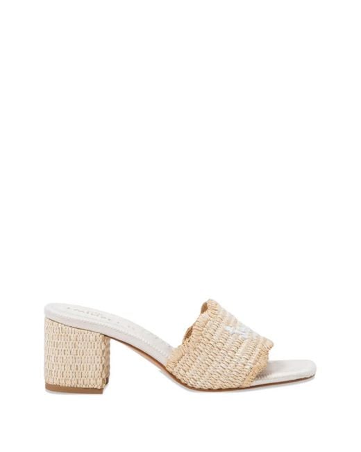 Twinset Natural Logo-Embroidered Mules