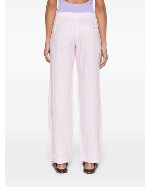 Pantalones rectos de talle medio Samsøe & Samsøe de color Pink