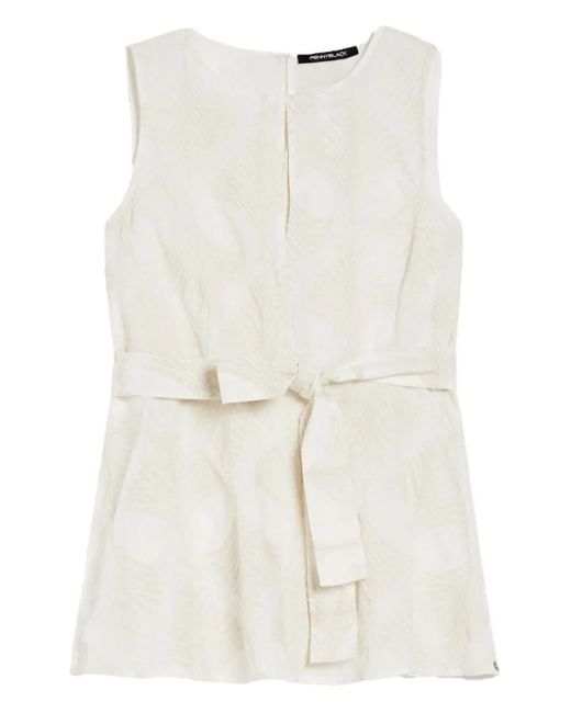 Pennyblack Natural Patterned-Jacquard Belted Vest