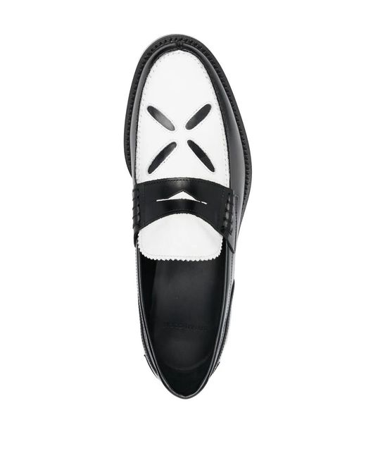 STEFAN COOKE Black Slashed Leather Loafers for men