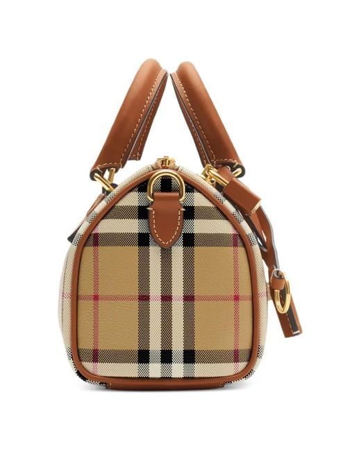 Burberry Brown Mini Check Bowling Bag