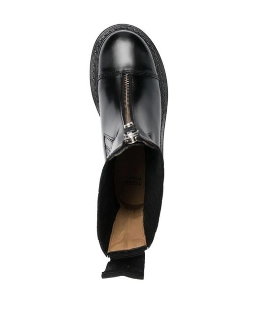 Toga Black Ridged Sole Ankle Boots