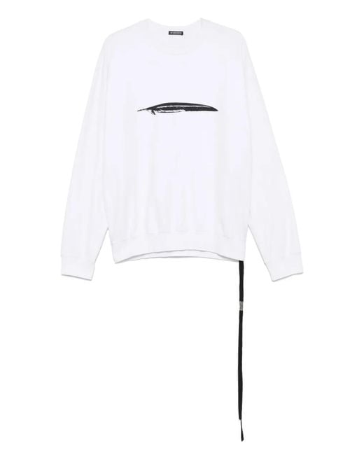 Ann Demeulemeester White Cotton Sweatshirt for men